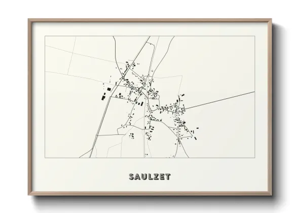 Une affiche de carte sur Saulzet