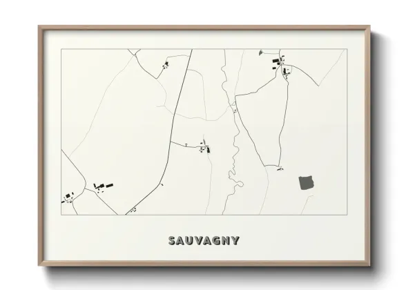 Une affiche de carte sur Sauvagny