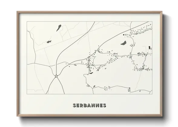 Une affiche de carte sur Serbannes