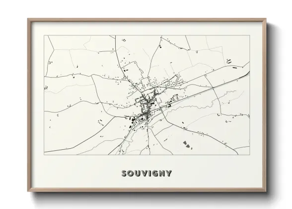 Une affiche de carte sur Souvigny