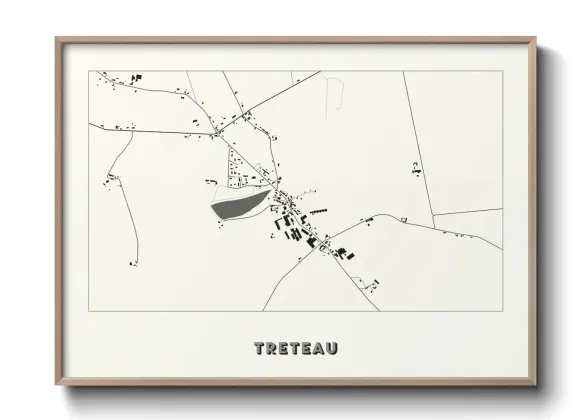 Une affiche de carte sur Treteau