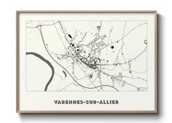 Une affiche de carte sur Varennes-sur-Allier