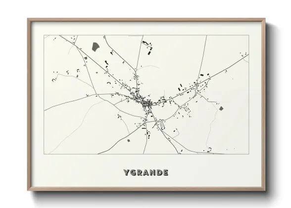 Une affiche de carte sur Ygrande