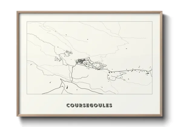 Une affiche de carte sur Coursegoules