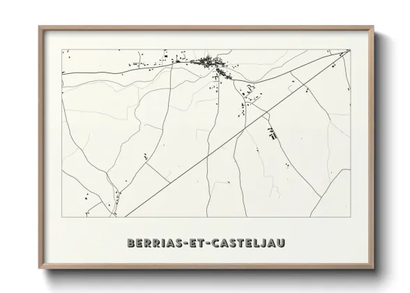 Une affiche de carte sur Berrias-et-Casteljau