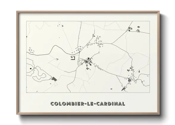 Une affiche de carte sur Colombier-le-Cardinal