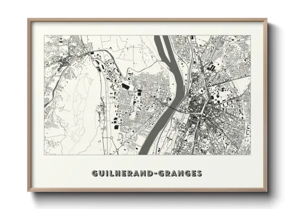 Une affiche de carte sur Guilherand-Granges