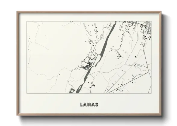 Une affiche de carte sur Lanas