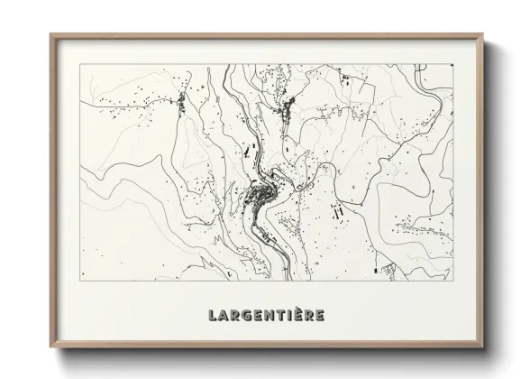 Une affiche de carte sur Largentière
