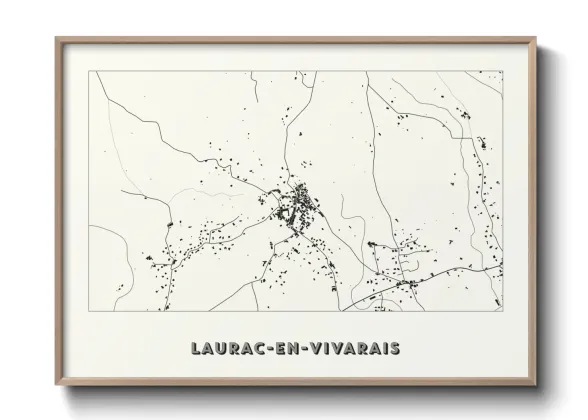 Une affiche de carte sur Laurac-en-Vivarais