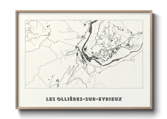 Une affiche de carte sur Les Ollières-sur-Eyrieux