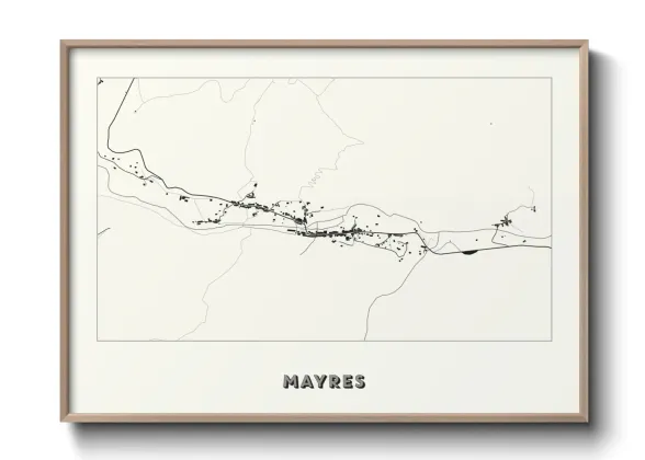 Une affiche de carte sur Mayres