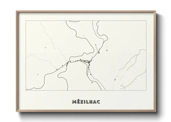 Une affiche de carte sur Mézilhac