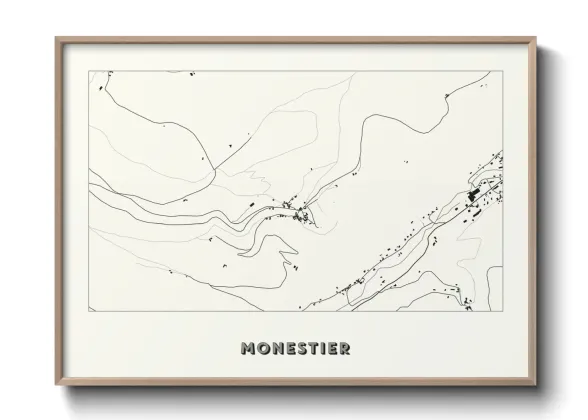 Une affiche de carte sur Monestier
