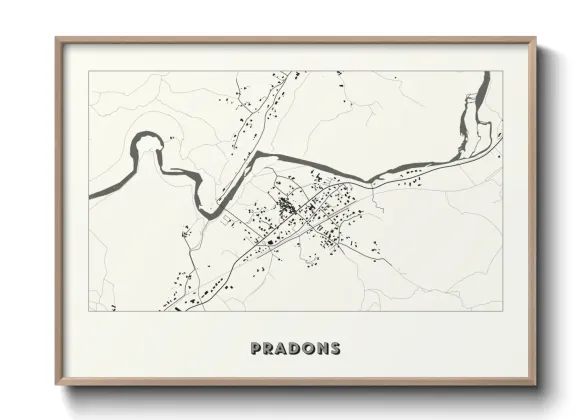 Une affiche de carte sur Pradons