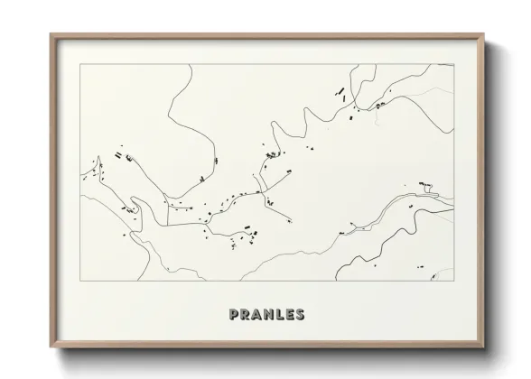 Une affiche de carte sur Pranles