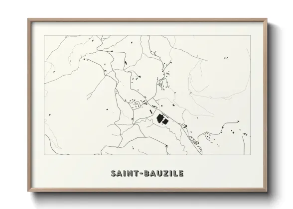 Une affiche de carte sur Saint-Bauzile