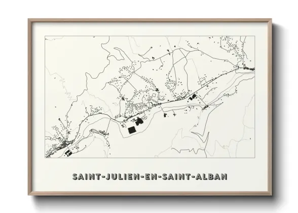 Une affiche de carte sur Saint-Julien-en-Saint-Alban
