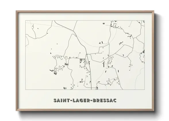 Une affiche de carte sur Saint-Lager-Bressac