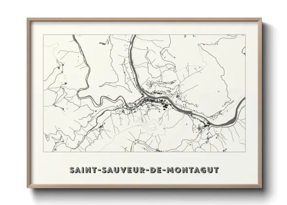 Une affiche de carte sur Saint-Sauveur-de-Montagut
