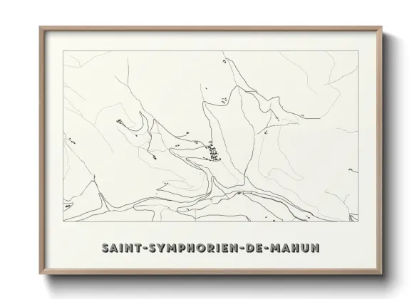 Une affiche de carte sur Saint-Symphorien-de-Mahun