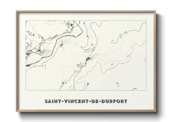 Une affiche de carte sur Saint-Vincent-de-Durfort