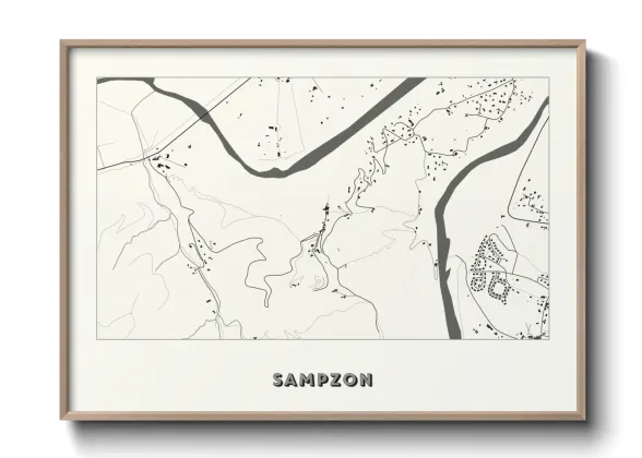 Une affiche de carte sur Sampzon