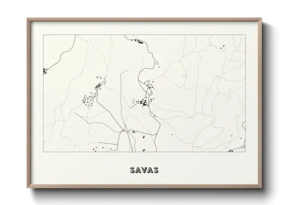 Une affiche de carte sur Savas