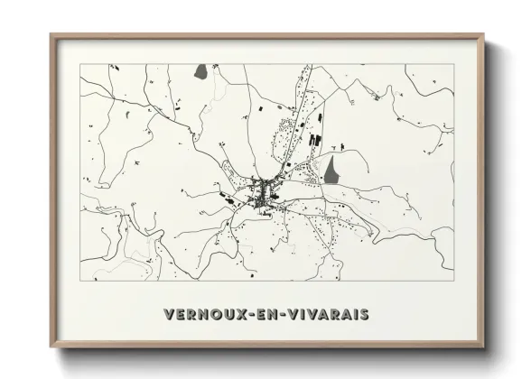 Une affiche de carte sur Vernoux-en-Vivarais