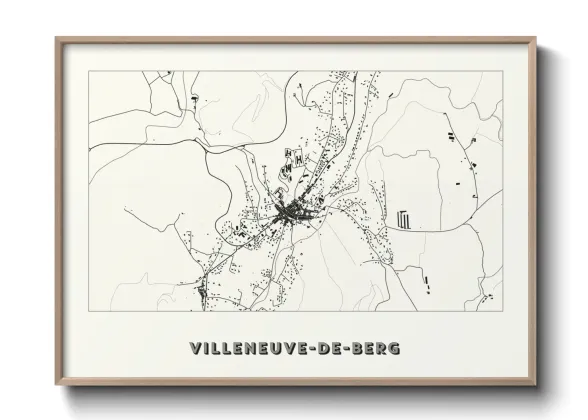 Une affiche de carte sur Villeneuve-de-Berg