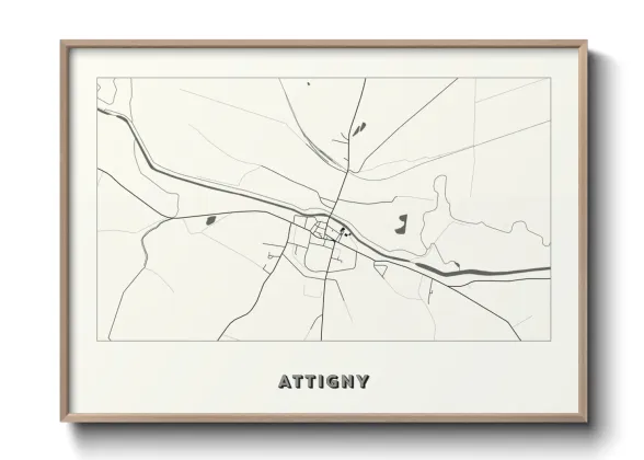 Une affiche de carte sur Attigny