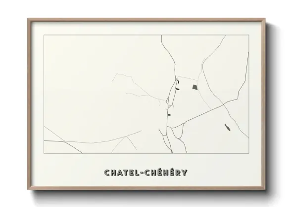 Une affiche de carte sur Chatel-Chéhéry