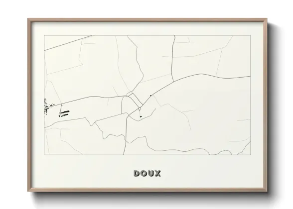 Une affiche de carte sur Doux
