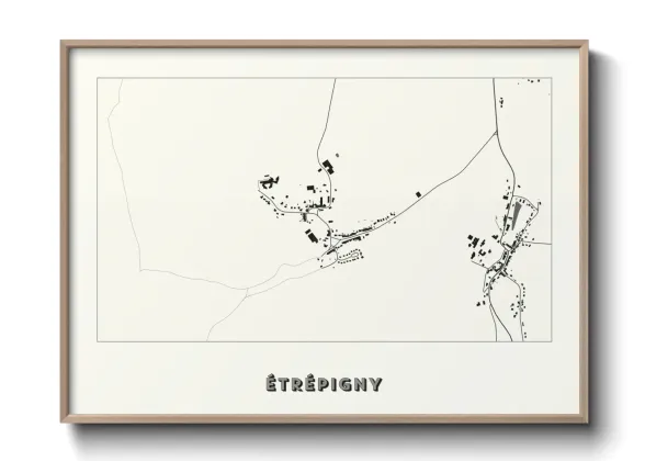 Une affiche de carte sur Étrépigny