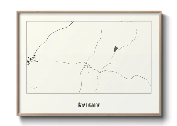 Une affiche de carte sur Évigny
