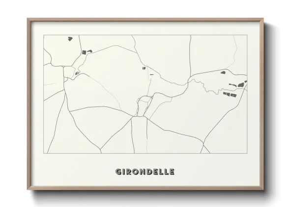 Une affiche de carte sur Girondelle