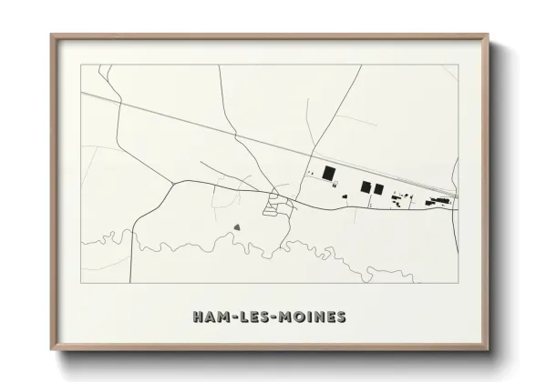 Une affiche de carte sur Ham-les-Moines
