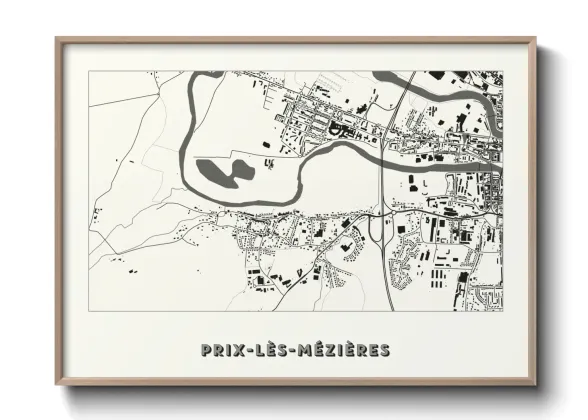 Une affiche de carte sur Prix-lès-Mézières