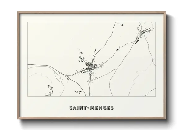 Une affiche de carte sur Saint-Menges