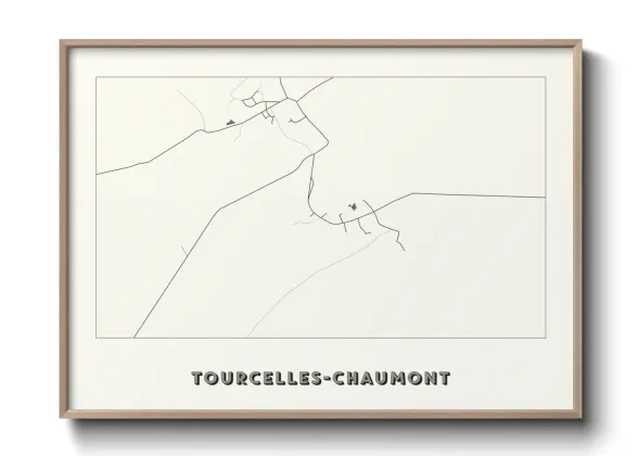 Une affiche de carte sur Tourcelles-Chaumont