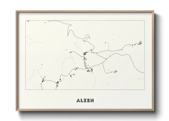 Une affiche de carte sur Alzen
