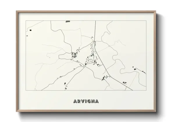 Une affiche de carte sur Arvigna