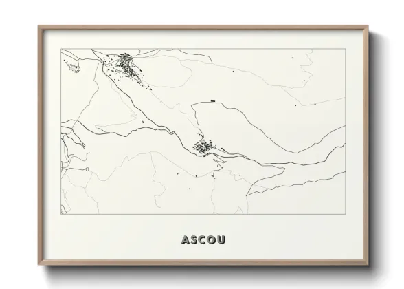 Une affiche de carte sur Ascou
