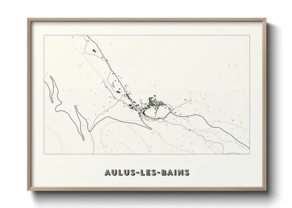 Une affiche de carte sur Aulus-les-Bains