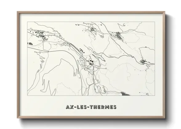 Une affiche de carte sur Ax-les-Thermes