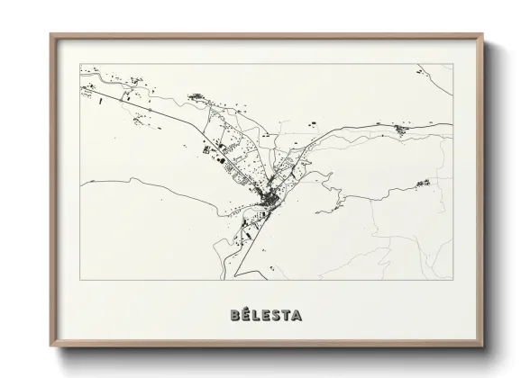 Une affiche de carte sur Bélesta