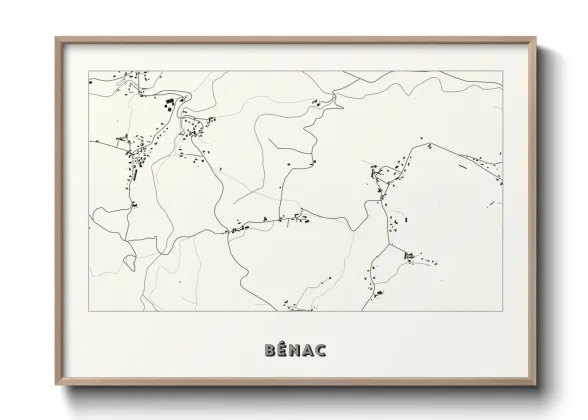 Une affiche de carte sur Bénac