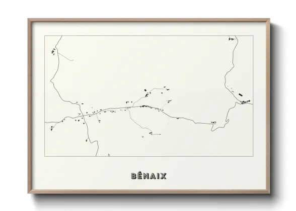 Une affiche de carte sur Bénaix