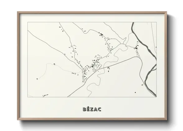 Une affiche de carte sur Bézac