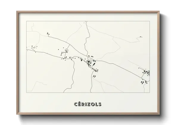 Une affiche de carte sur Cérizols